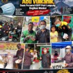 Peduli Dampak Abu Vulkanik, Enam Personel KBPP Polri Lampung Bagikan Masker