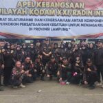 KBPP Polri Lampung Bersama Satuan Sibhara Hadiri Apel Kebangsaan Kodam XXI/Radin Inten