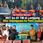 Tak Sekadar Upacara, HUT ke-81 TNI di Lampung Diisi Anjangsana ke Panti Asuhan
